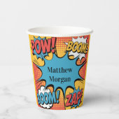 Superhero Comic Book Pop Art Boy Birthday Party Papieren Bekers (Achterkant)