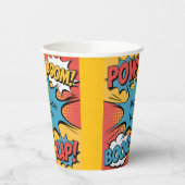 Superhero Comic Book Pop Art Boy Birthday Party Papieren Bekers (Links)