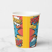 Superhero Comic Book Pop Art Boy Birthday Party Papieren Bekers (Rechts)