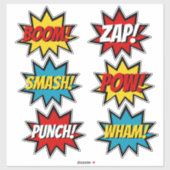 Superhero Comic Book Stijl Zes Tekst Bubbels Sticker (Vel)