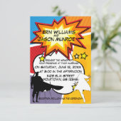 Superhero Comic Book Uitnodiging (Staand voorkant)