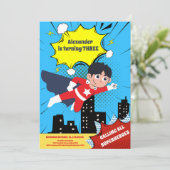 Superhero Comic Book Verjaardagsfeest Kaart (Staand voorkant)