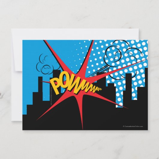 Superhero Comic Boy's Verjaardagsfeestje Dank u Bedankkaart (Achterkant)