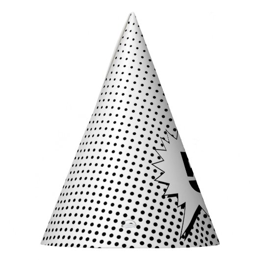 Superhero Comic Dot – Bewerkbare Age Speech Bubble Feesthoedjes (Links)