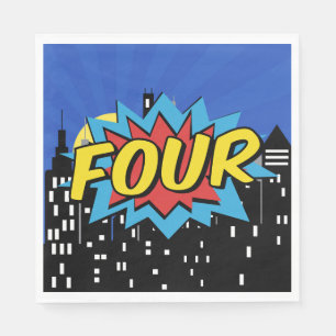 Superhero Comic Speech Bubble 4e verjaardagsfeestj Servet