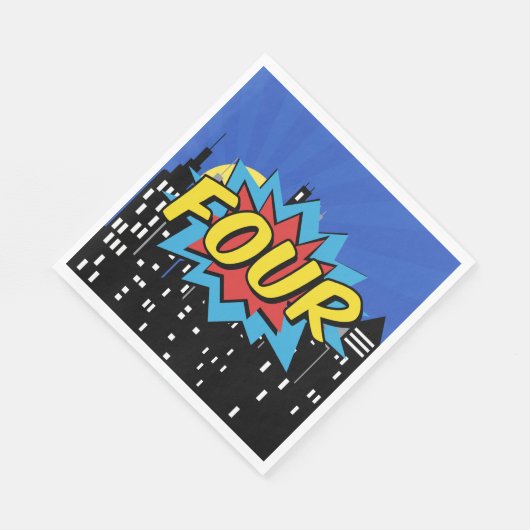 Superhero Comic Speech Bubble 4e verjaardagsfeestj Servet (Hoek)