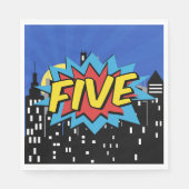 Superhero Comic Speech Bubble 5e verjaardagsfeestj Servet (Voorkant)