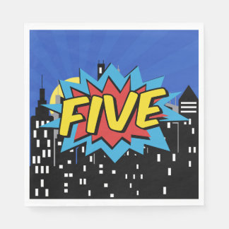 Superhero Comic Speech Bubble 5e verjaardagsfeestj Servet