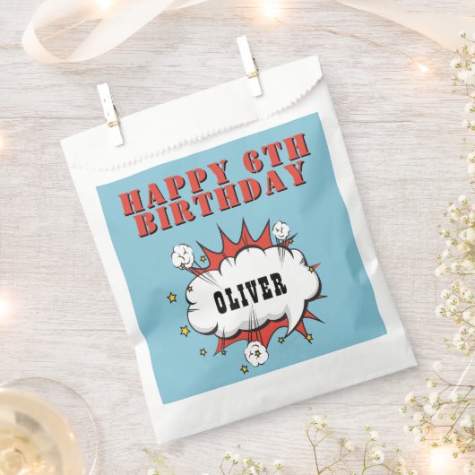 Superhero Comic Speech Bubble Gelukkige Verjaardag Bedankzakje (Geknipt)