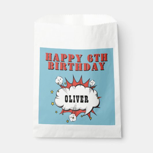 Superhero Comic Speech Bubble Gelukkige Verjaardag Bedankzakje (Voorkant)