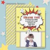 Superhero Comic Speech Cloud Boy Verjaardag Bedankkaart