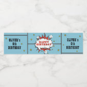 Superhero Comic Speech Cloud Boy Verjaardag Waterfles Etiket (Enkel label)