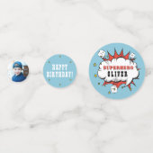 Superhero Comic Speech Cloud Boy Verjaardagsfeest Confetti (Voorkanten)