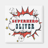 Superhero Comic Speech Cloud Boy Verjaardagsfeest Magneet (Voorkant)