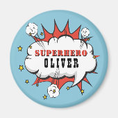 Superhero Comic Speech Cloud Boy Verjaardagsfeest Magneet (Voorkant)