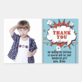 Superhero Comic Speech Cloud Foto Verjaardag Rechthoekige Sticker (Voorkant)