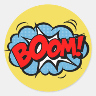 Superhero Comic-Stickers Ronde Sticker