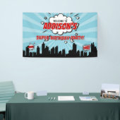 Superhero Comic Verjaardagsfeestje Welkomstbanner Spandoek (Beurs)