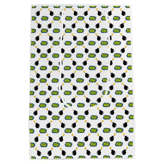 Superhero Comics 40th Verjaardag Retro Kleurrijke  Medium Cadeauzakje (Achterkant)