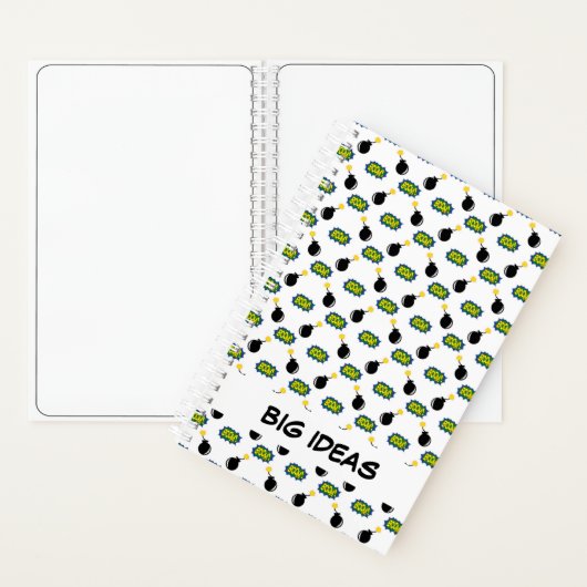 Superhero Comics Grote Ideeën Schetsboek Pow Boom  Notitieboek (Binnen)