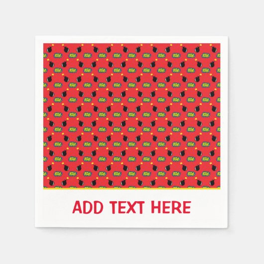 Superhero Comics Leuke Bomb Bang Boom Aangepaste T Servet (Voorkant)