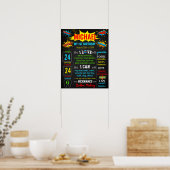SuperHero Comics Super Hero Birthday board Poster (Keuken)