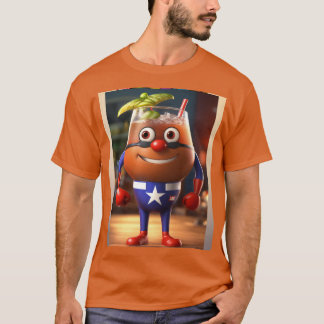 Superhero Cuba Libre Cocktail Karakter Cartoon T-shirt