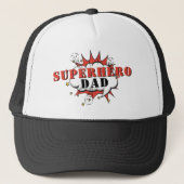 SuperHero Dad Comic Speech Bubble Father Day Trucker Pet (Voorkant)