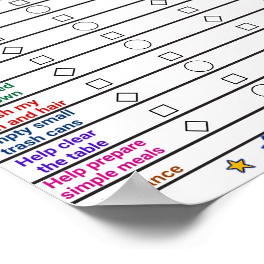 Superhero Daily Chore Chart voor kinderen Poster (Hoek)