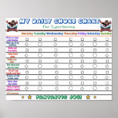 Superhero Daily Chore Chart voor kinderen Poster (Voorkant)