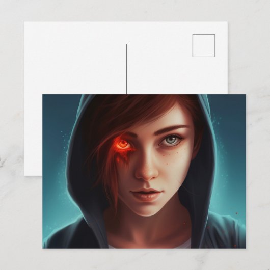 Superhero-dochterkaart Briefkaart (Voorkant / Achterkant)