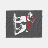 Superhero Dog Cape Illustration Funny Loyal Pet He Fleece Deken (Voorkant (Horizontaal))