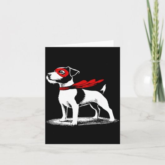 Superhero Dog Cape Illustration Funny Loyal Pet He Kaart (Voorkant)