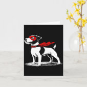 Superhero Dog Cape Illustration Funny Loyal Pet He Kaart (Gele Bloem)
