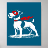 Superhero Dog Cape Illustration Funny Loyal Pet He Poster (Voorkant)
