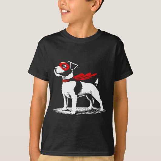 Superhero Dog Cape Illustration Funny Loyal Pet He T-shirt (Voorkant)