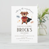 Superhero Dog Verjaardag Puppy Pawty Kaart (Staand voorkant)