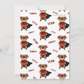 Superhero Dog Verjaardag Puppy Pawty Kaart (Achterkant)