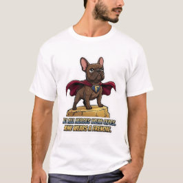 Superhero Franse Bulldog Cute Frenchie Held Design T-shirt