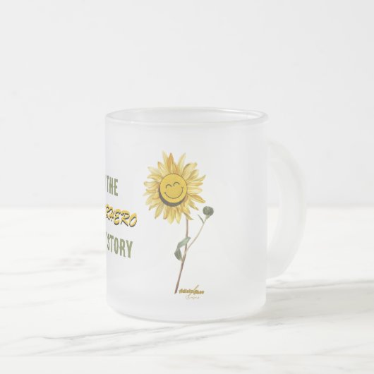 Superhero Frosted Glass Mok van dichteres Adiela A (Voorkant rechts)