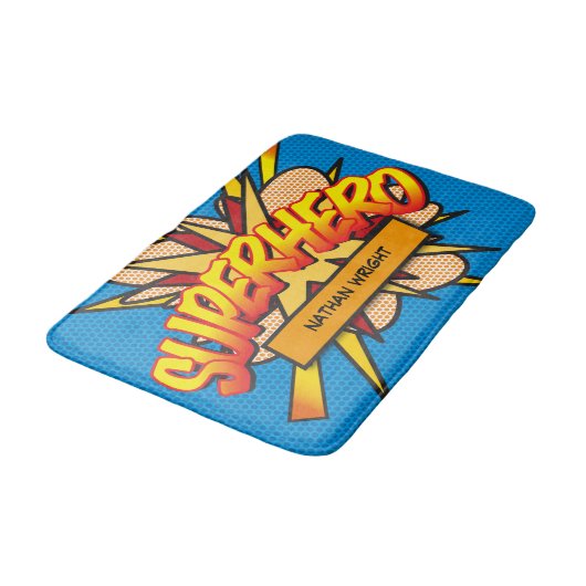 SUPERHERO Fun Retro Comic Book Pop Art Badmat (Gekanteld)