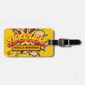 SUPERHERO Fun Retro Comic Book Pop Art Bagagelabel (Voorkant horizontaal)