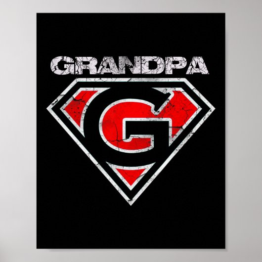 Superhero Funny Gift Fathers Day Shirt Poster (Voorkant)