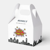 Superhero Gable Favor Box Bedankdoosjes (Achterkant)