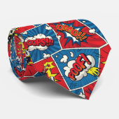 Superhero, Gamer, Comic Book Theme Tie Stropdas (Opgerold)