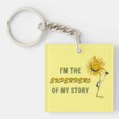 Superhero Geel Acryl Sleutelhanger van Adiela Akoo (Voorkant)