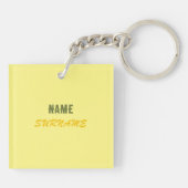 Superhero Geel Acryl Sleutelhanger van Adiela Akoo (Achterkant)