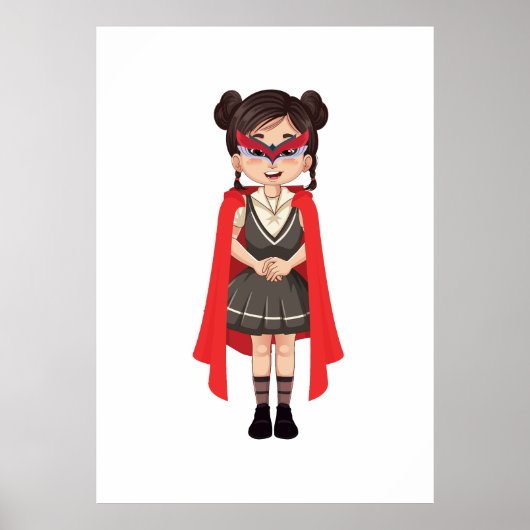 Superhero Girl Digitaal Poster | Printable Hero Ar (Voorkant)