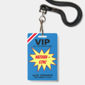 Superhero Helden Con VIP Pas Party Favor Badge (Voorzijde met lanyard)