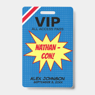 Superhero Helden Con VIP Pas Party Favor Badge